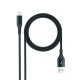 CABLE LIGHTNING A USB A/M, MALLADO, 1M NEGRO NANOCABLE